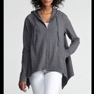Eileen Fisher Organic Cotton Full Zip Hooded Sweatshirt